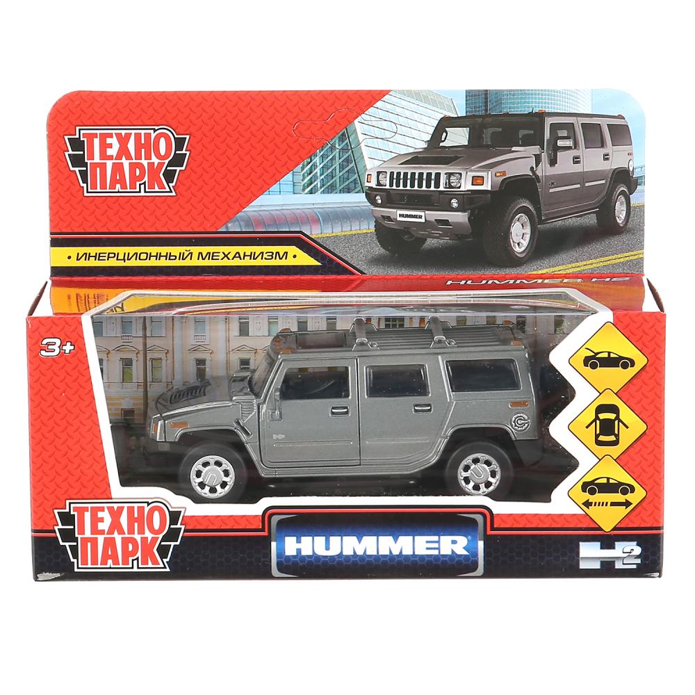 Машина металлическая hummer h2 12см, открываются двери, инерционная, цвет  темно-серый, в коробке Технопарк. в кор.2*36шт купить на самой большой базе  игрушек в Воронеже за 440.20 руб., код 921617